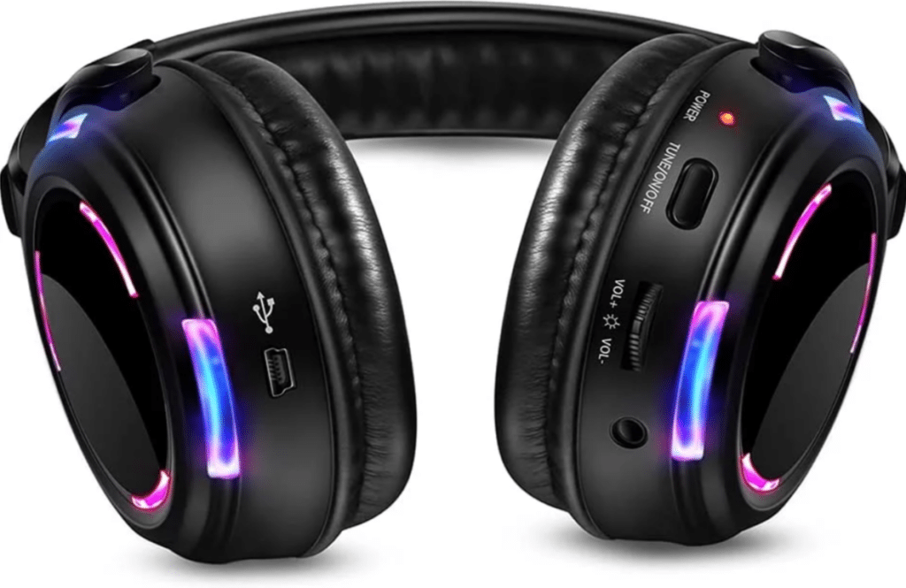 Wireless headphones for disco party